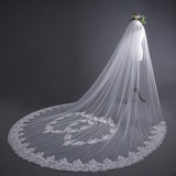 Runhufu Cathedral Veil With Lace Edge Fashion Wedding Veil Luxury Bridal Veils