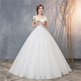 Runhufu Dress 2023 New Sexy V-neck Lace Up Ball Gown Off The Shoulder Simple Wedding Dresses Vestido De Noiva