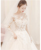 runhufu Wedding Dress 2023 New Full Sleeve Classic Embroidery Lace Up Ball Gown Princess Wedding Dresses Robe De Mariee