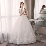 runhufu Sleeve Lace Wedding Dress New Lace Up Ball Gown Princess Luxury Appliques Wedding Dresses Vestido De Noiva