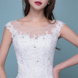 runhufu Novias Illusion Sexy Mermaid Wedding Dress New Style Korean Lace Appliques Sequined Fishtail Bride Princess estidos de noiva