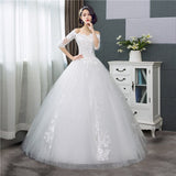 runhufu Style Lace Half Sleeve Floral Print Ball Gown Wedding Dress 2023 New Fashion Embroidery Sweetheart estidos de noivas