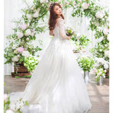 Runhufu Arrival Vestido De Noiva 2023 Long Sleeve Wedding Dresses Tulle Lace Bride Dresses Wedding Gowns Vintage Wedding Dresses