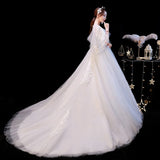 runhufu Dress 2023 The Elelgnat Court Train Batwing Sleeve Wedding Dresses Plus Size Lace Wedding Gowns