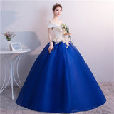 runhufu Novias Blue Quinceanera Dresses Elegant O Neck Off The Shoulder Lace Beading Party Prom Luxury Quinceanera Dress Pluse Size