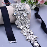 Runhufu S12 Rhinestones Bridal Belt Bling Crystal Dress Applique Bridesmaids Belts Wedding Party Accessories Dress Decoration