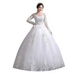 runhufu Dress 2023 New Birde Long Sleeve Ball Gown Luxury Lace Wedding Dresses Vestido De Noiva Robe De Mariee Plus Size