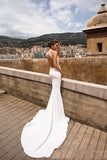 Runhufu Mermaid Open Back Wedding Dresses For Women V Neck Lace Appliqued Backless Beach Bridal Gowns vestidos de novia 925