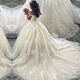 Runhufu Luxury New Off Shoulder Lace Ball Gown Wedding Dress 2023 vestido de noiva robe de mariee vestidos de festa Bride Dress