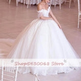 Runhufu Beaded Lace Wedding Dresses 2023 New Elegant Off Shoulder Tulle Bridal Wedding Gowns Sweetheart Princess Bridal Dress