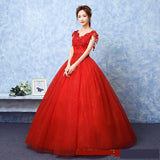 Runhufu Wedding Dress The Red V-neck Ball Gown Vintage Wedding Dresses Lace Embroidery Vestido De Noiva