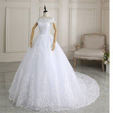 runhufu New Arrival Wedding Dress Sleeveless Organza Court Train Lace Up Ball Gown Off The Shoulder Princess Wedding Gown