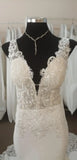 Runhufu Boho Wedding Dresses V-Neck Appliques Lace Keyhole Back Mermaid Wedding Gown Custom Made Bride Dresses Real Photos