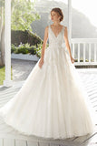 runhufu Dress 2023 Luxury Sexy V-neck Court Train Backless Ball Gown Princess Backless Wedding Dresses Custom Size