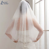 Runhufu NICEB White Ivory Tulle Short Elbow Length Veils 2 Layers Wedding Accessories Short Wedding Veil In Stock Hot Selling