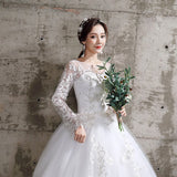 runhufu Dress 2023 New Birde Long Sleeve Ball Gown Luxury Lace Wedding Dresses Vestido De Noiva Robe De Mariee Plus Size