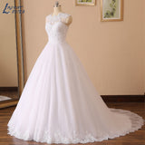 Runhufu NICEB Elegant Ball Gown Wedding Dresses Beading Sleeveless Vestido De Noiva Lace Applique Exquisite Bridal Bow Custom