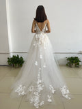 runhufu Straps Vintage Lace Wedding Dress With V Neckline Bride Dress Tulle Beach Bridal Gown trouwjurk Lakshmigown