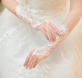 Runhufu New Lace Bride Wedding Gloves High-end Hand Sewn Diamond Finger Wedding Gloves Wedding Accessories Mariage