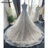 runhufu Vestido Boho Chic Wedding Dress Vintage Lace Appliques Zipper Back Bridal Gowns 2023 Vestido Largo Boda