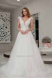 Runhufu V-Neck Beach Wedding Dresses Spaghetti Straps Bridal Gowns Custom Made Robe De Mariee