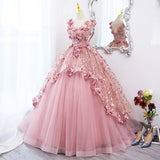Runhufu Maria Novia Primrose Grass Dark Pink Quinceanera Dresses Flower Plus Size Ball Gown Prom Dress Vestidos Princesa 15 Anos