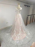 runhufu New Deep V-neck Wedding Dresses Court Train Lace Boho Wedding Gown A-line Vestido De Noiva Zipper Robe De Mariee