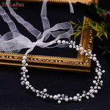 Runhufu Trendy Pearl Hair Jewelry Crystal Woman Headpiece Wedding Hair Accessories Headwear Bridal Headdress Bridal Tiara HP03