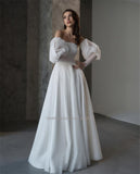 Runhufu Strapless A-Line Wedding Dresses Detachable Long Sleeves Bridal Gowns Robe De Mariée