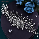 Runhufu Rhinestone Bridal Comb Handmade Wedding Hair Accessories Woman Headpiece Bride Comb Pearls Hair Clip for Party HP546