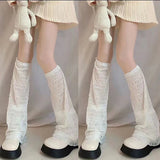 Runhufu Women Solid Color Leg Warmers Super Soft Boots Shoes Cuffs Covers Summer Thin Sunscreen Sports Boot Cover