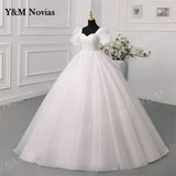 runhufu Novias Chiffon white Wedding Dress 2023 New Short Sleeve Sexy Sweetheart Bride Dress Princess Bride Ball Gowns costom color