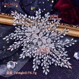 Runhufu HP462A Crystal Headpiece for Brides Hair Accessories Wedding Bridal Side Comb Head Jewelry Flower Woman Headdresses