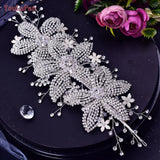 Runhufu Wedding Headpiece Crystal Flower Bridal Hair Accessories Bride Headwear Pageant Crown Women Hair Ornament Jewelry HP252
