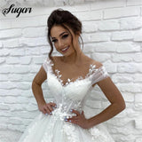 Runhufu Wedding Dress Off The Shoulder 3D Lace Appliques Boho Bride Dresses Vestido De Novia Custom Made Ball Gowns 2023