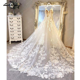 runhufu Spaghetti Straps Lace Wedding Dress Sexy Bridal Robe 2023 Plunging V Neck Tulle Boho Wedding Gown Abiti Sposa