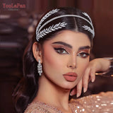 Runhufu Bridal Hair Accessories Wedding Headband Rhinestone Bride Headpiece Hair Jewelry for Women Tiara Girls Headwear HP528