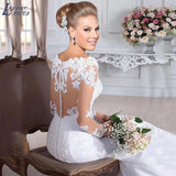 Runhufu NICEB Sweetheart Bride Wedding Dresses Mermaid Lace Long Sleeves Bridal Gowns Vestidos De Noiva Mariage Custom Made