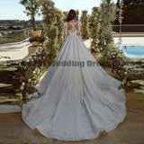 Runhufu Ivory Wedding Dresses A Line Sexy V Long Sleeve Appliqued Lace Bride Gowns Robe De Mariee Boho 2023 Vestidos Novia 2023
