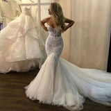 Runhufu Wedding Mermaid Off Shoulder Sleeveless Ladies Boho Fish Elegant Princess Party Bridal Dress with Fluffy Tulle 2023 Vestido