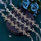 Runhufu Crystal Wedding Headpiece Shiny Rhinestone Bridal Headband Bridesmaid Alloy Leaf Tiara Woman Wedding Hair Accessories