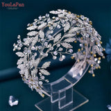 Runhufu Luxury Bridal Hair Tiara Rhinestone Headband Handmade Wedding Hair Accessories Women Headdress Pageant Headpiece HP398
