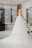 Runhufu V-Neck Beach Wedding Dresses Spaghetti Straps Bridal Gowns Custom Made Robe De Mariee