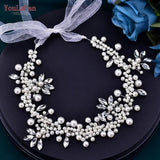 Runhufu Beaded Rhinestones Wedding Belt Crystal Bridal Belts Evening Gown Belts for Woman Bling Belts Sparkly Pearl Belt SH186