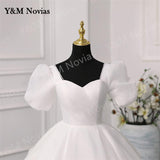 runhufu Novias Chiffon white Wedding Dress 2023 New Short Sleeve Sexy Sweetheart Bride Dress Princess Bride Ball Gowns costom color