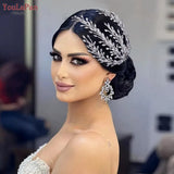 Runhufu HP498 Crystal Bridal Headpiece with Comb Rhinestone Headwear Wedding Hair Accessories Bride Headdress Hair Jewelry