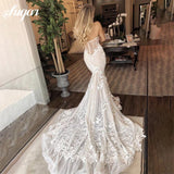 Runhufu Wedding Dress Sweetheart Bride Dress Appliqued Lace Boho Wedding Gown Vestidos de novia Wedding Dress For Civil Wedding