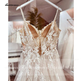 runhufu Spaghetti Straps Lace Wedding Dress Open Back Civil Bridal Bohemian Wedding Gowns Vestidos de Nova