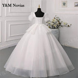 runhufu Novias Chiffon white Wedding Dress 2023 New Short Sleeve Sexy Sweetheart Bride Dress Princess Bride Ball Gowns costom color