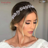 Runhufu Bridal Tiara Rhinestone Woman Girls Headband for Party Wedding Hair Accessories Pageant Headwear Bridal Headpiece HP266